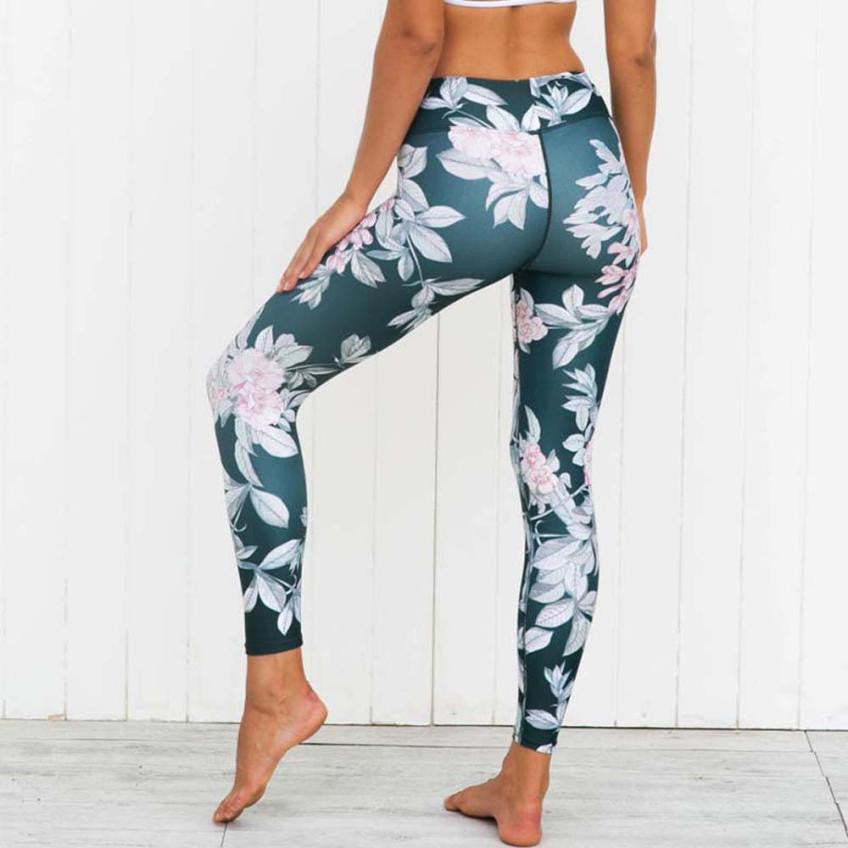 Spring Florals Print Yoga Pants