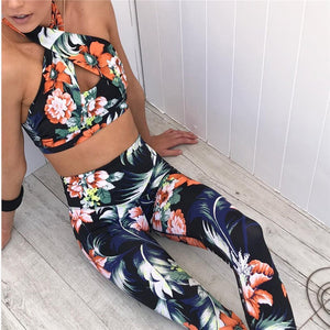 Retro Floral Yoga Set